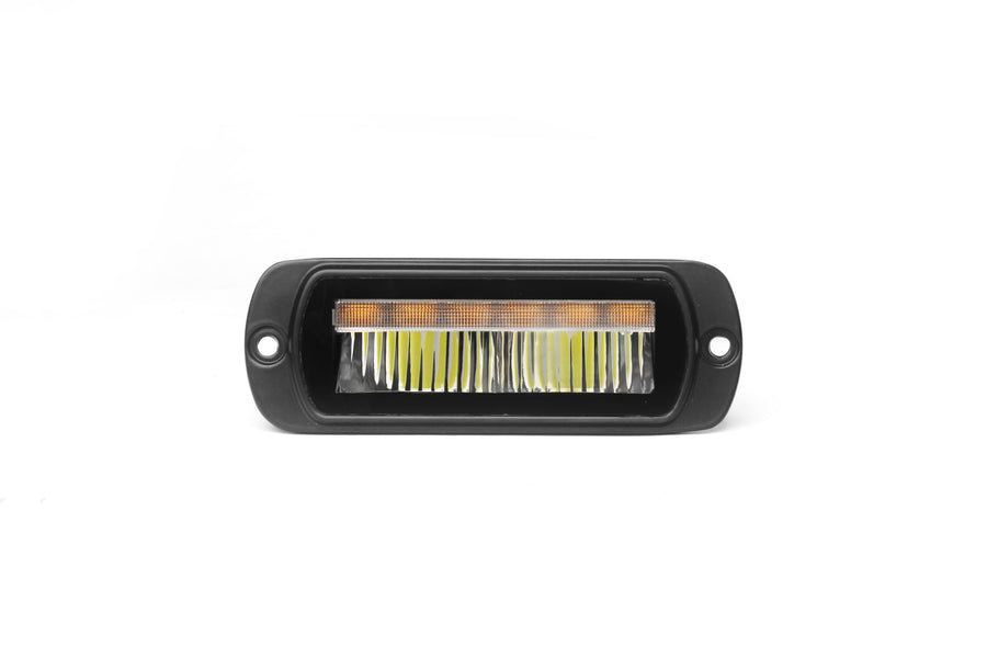 LED комбиниран халоген Flexzon / работна лампа с бял DRL и предупредителна светлина R65, за вграждане, 4 функции, IP65/67K, 12–24V