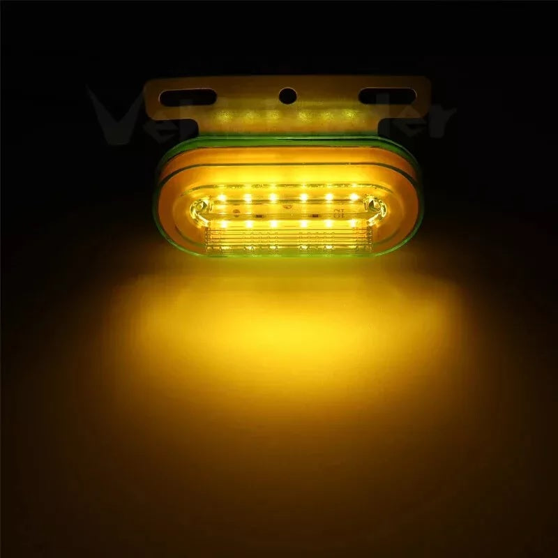 Лед LED Диоден Маркер Габарит Индикатор 12V 24V Бягаща Оранжева светлина - Бял За Камион Бус Ван Ремарке Каравана Платформа