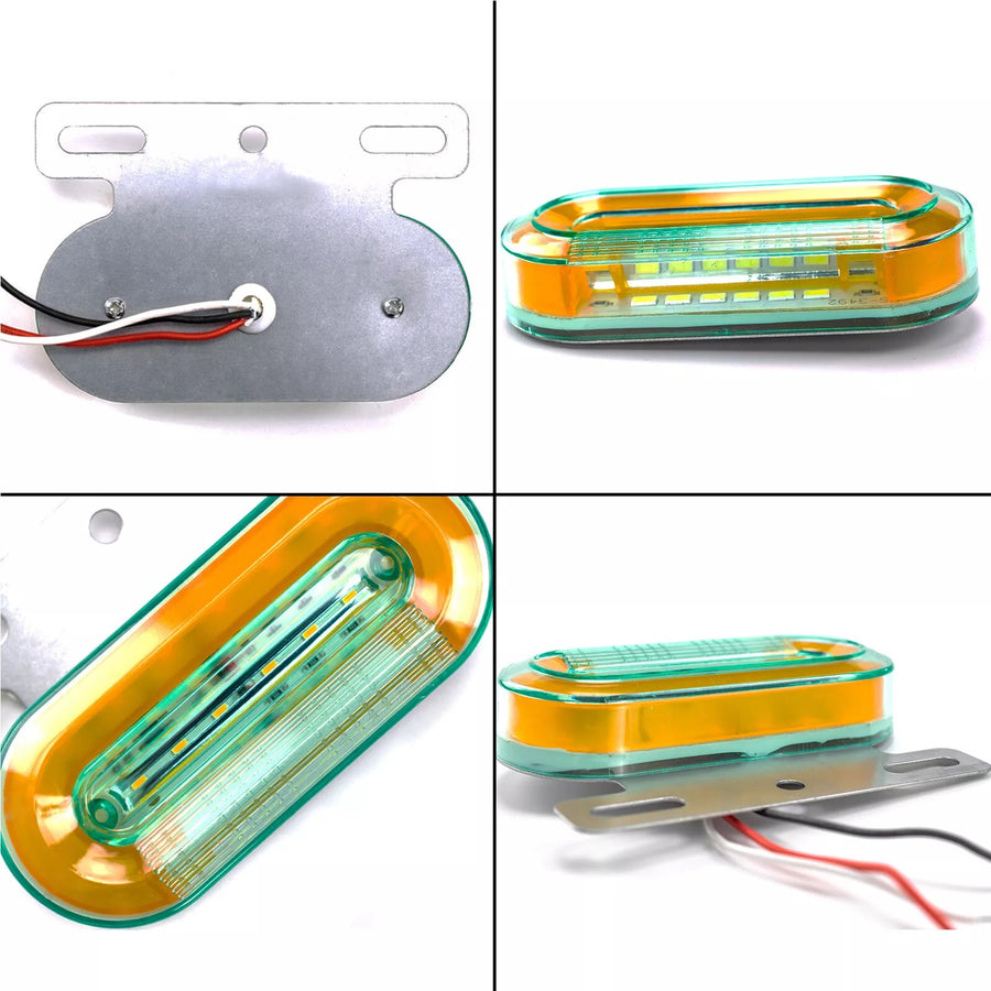 Лед LED Диоден Маркер Габарит Индикатор 12V 24V Бягаща Оранжева светлина - Бял За Камион Бус Ван Ремарке Каравана Платформа