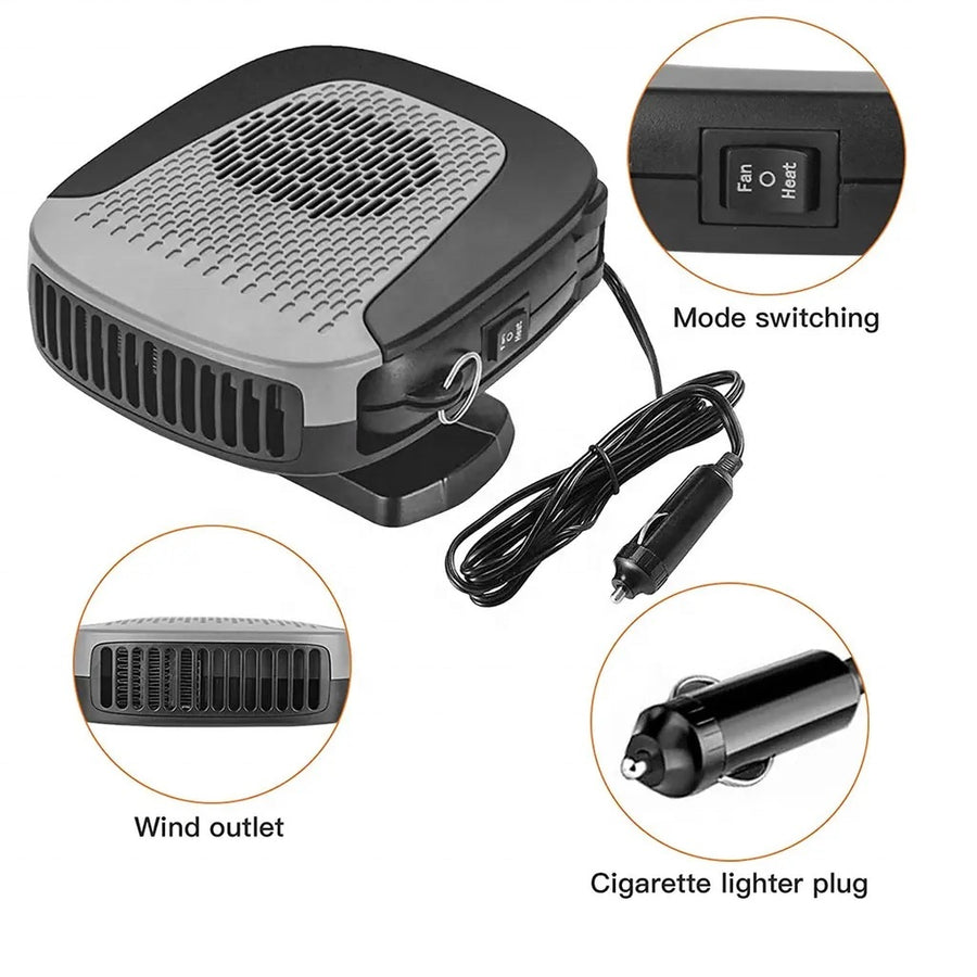 Автомобилна печка с вентилатор 4 сезона 12V 150W – режим отопление / вентилатор, размразяване и обезпотяване