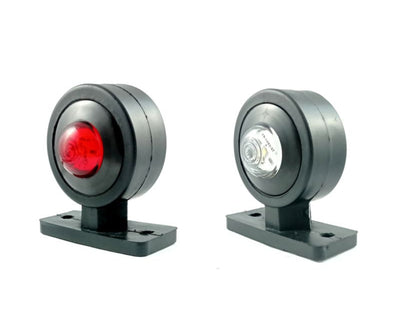 Комплект Мини LED Габаритни Светлини тип рогче - Червен / Бял 12V-24V