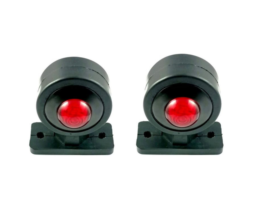 Комплект Мини LED Габаритни Светлини тип рогче - Червен / Бял 12V-24V