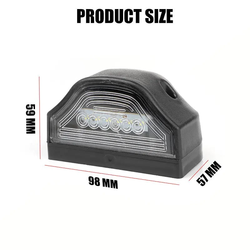 LED Лед Диоден Плафон Oсветление за Регистрационен Номер 12V За Ремарке Бус Каравана Платформа Черен