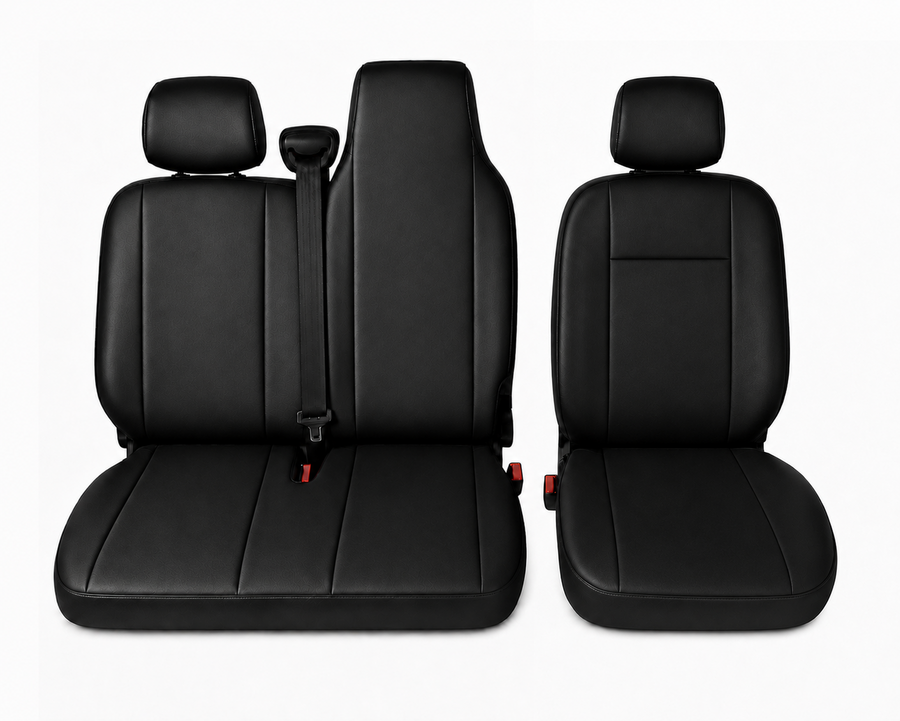 Комплект 2+1 Тапицерия за RENAULT MASTER III 2010-2019 – Еко кожа, Черна, 6 части