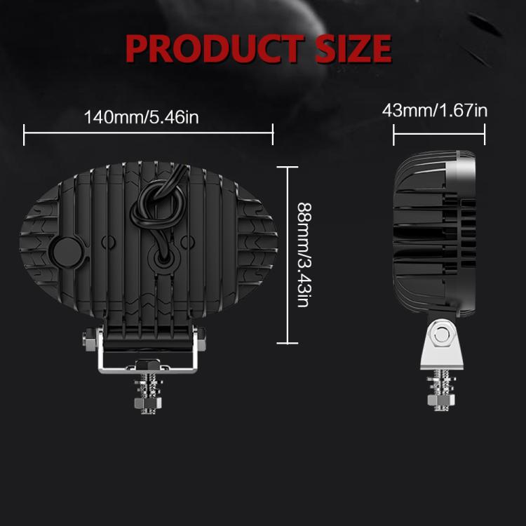 Универсален LED халоген с бяла светлина и оранжев DRL - 10 диода, 2000 lm, 12V-24V, IP67, 5 режима на работа, стробоскопичен режим и динамичен мигач