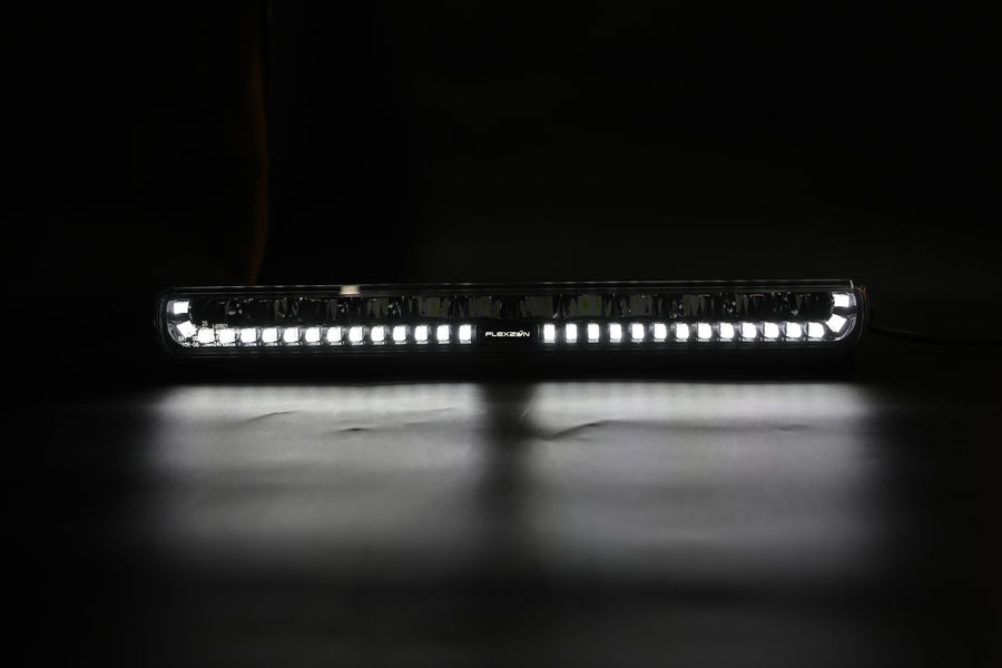 LED Бар Flexzon SHARK-LITE BOOST 47 см, 125W, 11000 lm, бял/оранжев DRL, аварийна блиц светлина с 4 режима, E-Mark E9, R65, 10–24V