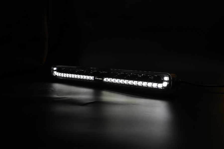 LED Бар Flexzon SHARK-LITE BOOST 47 см, 125W, 11000 lm, бял/оранжев DRL, аварийна блиц светлина с 4 режима, E-Mark E9, R65, 10–24V