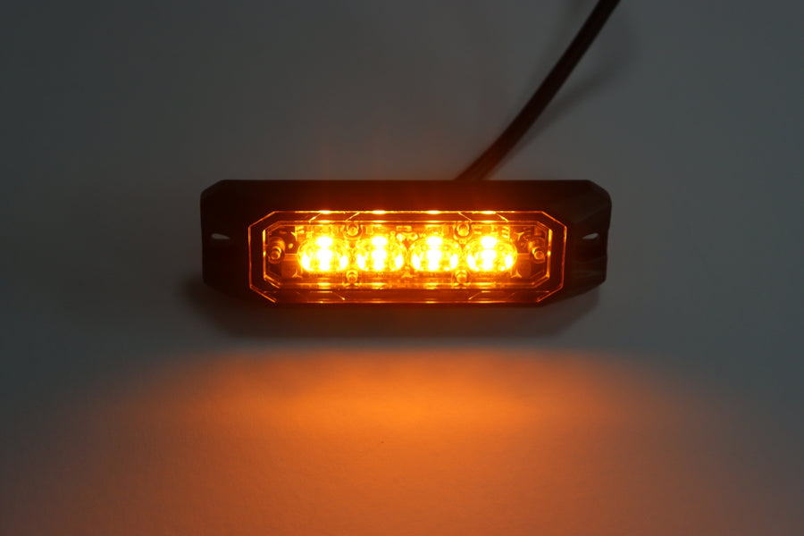 LED Габарит с оранжева блиц светлина и 9 блиц режима, 4 LED, 15.1W, E-Mark E9, ECE R65 / R10, IP67, 12–24V
