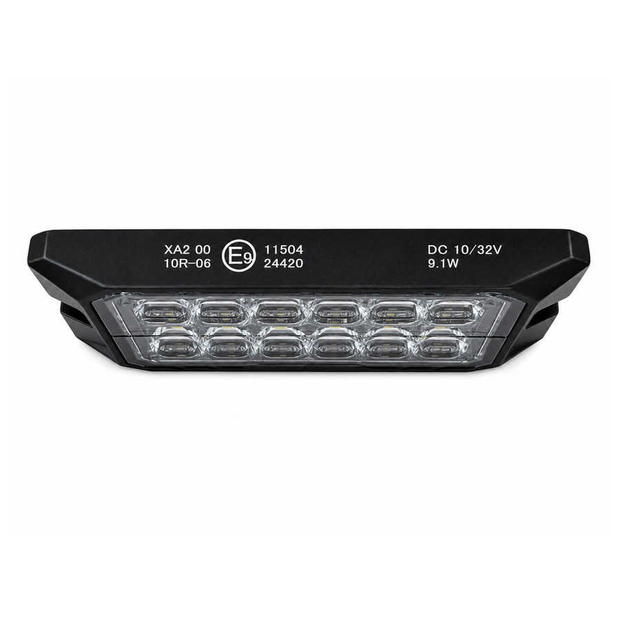 LED габарит с оранжев блиц, 12 LED, 9.1W, 12 режима, синхронизация, IP67, E-Mark E9, ECE R65 / R10, 12–24V
