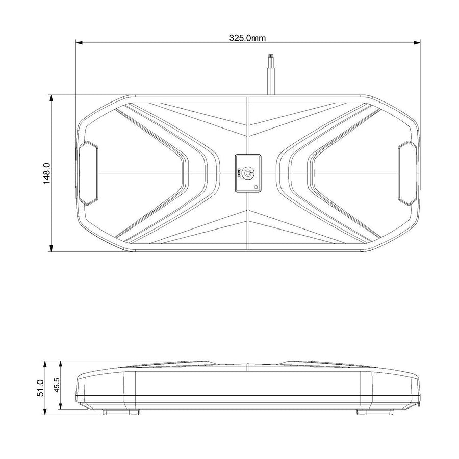 LED аварийна лампа 30W, 68 LED, 20 режима, магнитен монтаж с вендузи, E-Mark E9/E57, R65, IP67, 12–24V, оранжева светлина, опушен корпус