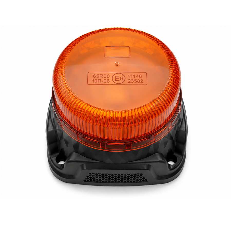 Оранжева LED аварийна лампа със зумер за заден ход, 14.5W, 9 режима, 97 dB, E-Mark E9, ECE R65/R10, IP67, 12–24V