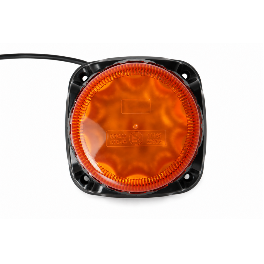 Оранжева LED аварийна лампа със зумер за заден ход, 14.5W, 9 режима, 97 dB, E-Mark E9, ECE R65/R10, IP67, 12–24V