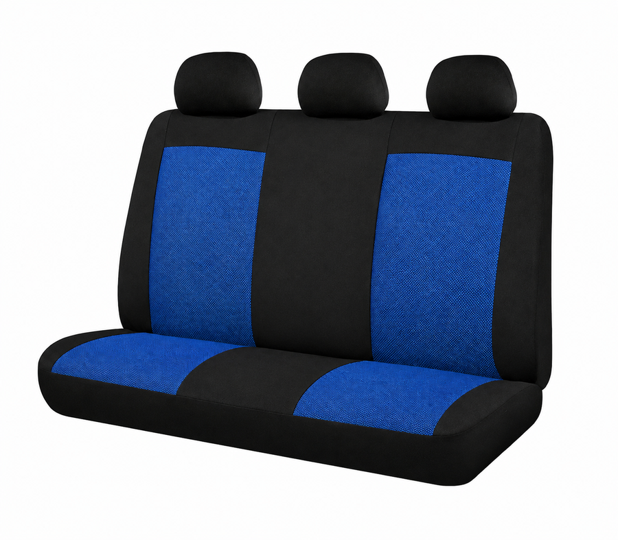 Текстилна тапицерия за Dacia Logan I 2004–2012 и Dacia Logan II 2012+, 9 части, черно-синя