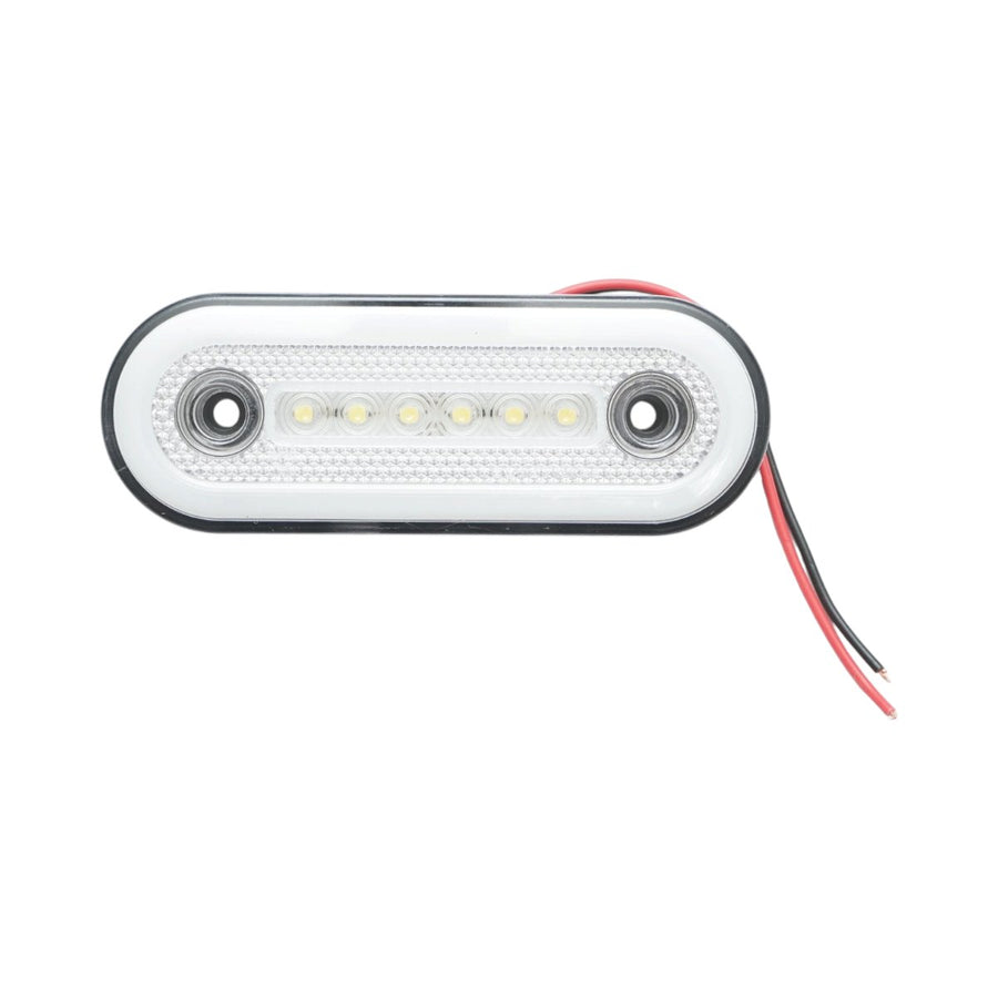 Овален LED габарит 12-24V, бял, 24 LED с неон ефект, 115 x 44 мм