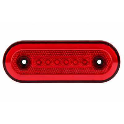 Овален LED габарит 12-24V, червен, 24 LED с неон ефект, 115 x 44 мм