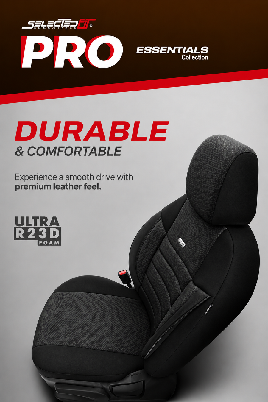 Комплект Тапицерия SelectedFit Pro Design by OTOM текстил с кожа – Черно, за Предни и Задни Седалки