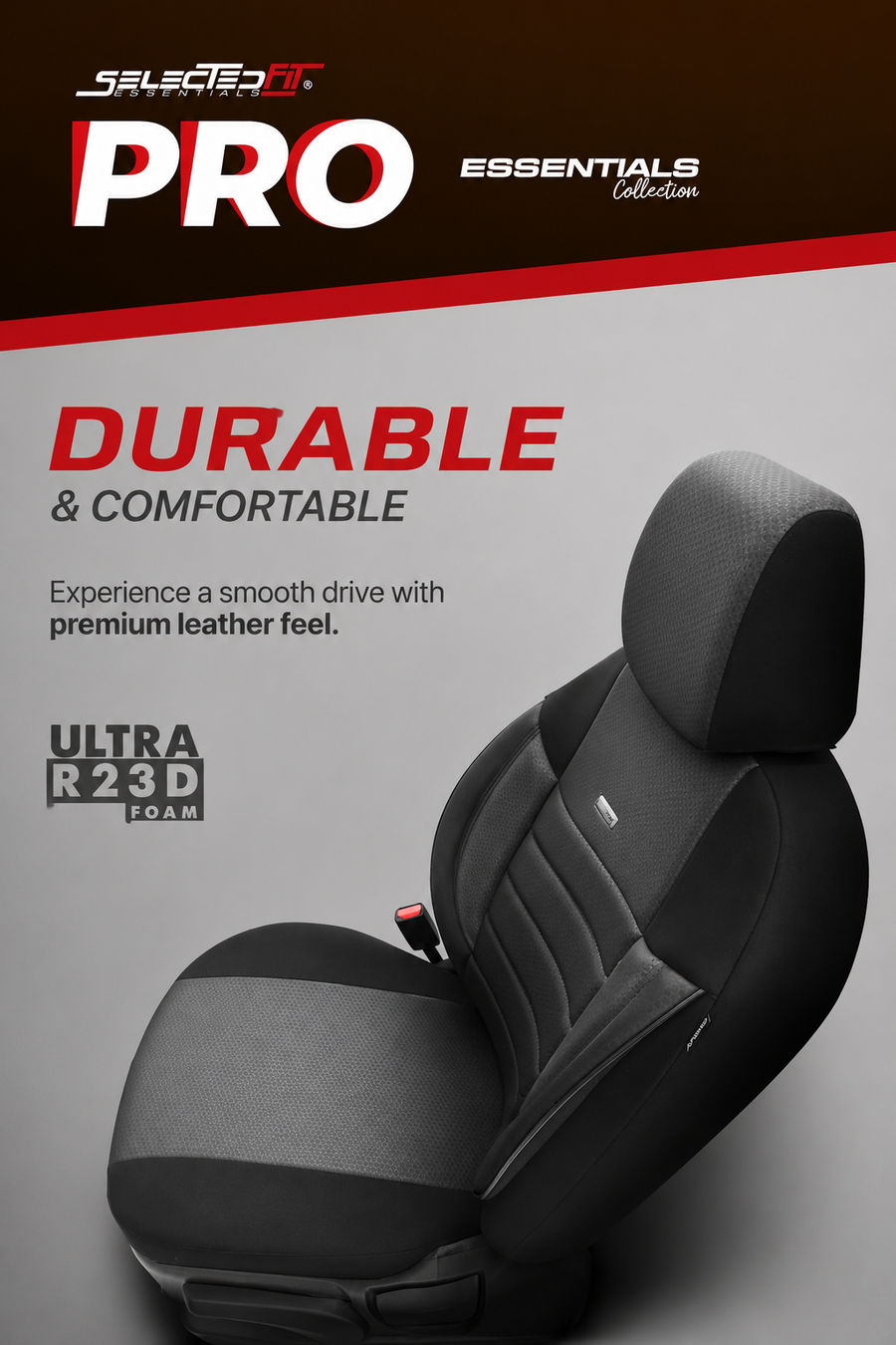 Комплект Тапицерия SelectedFit Pro Design by OTOM текстил с кожа – Сива, за Предни и Задни Седалки