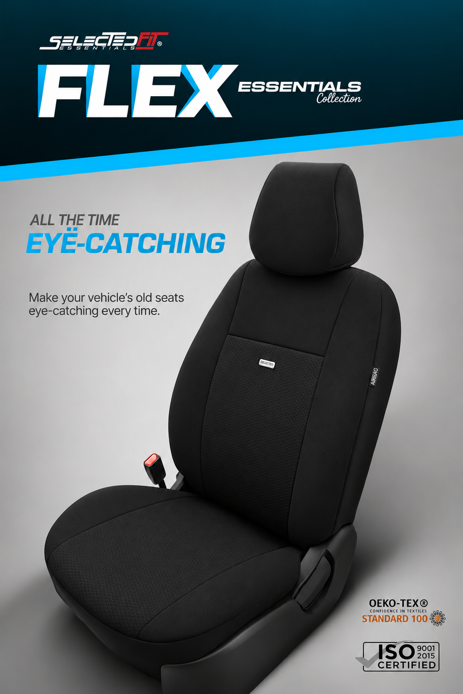 Комплект Тапицерия SelectedFit Flex Design by OTOM текстил – Черна, за Предни и Задни Седалки