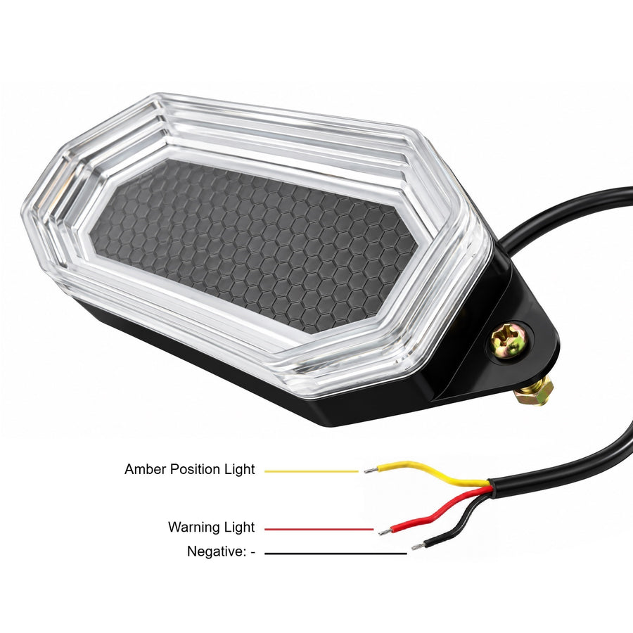 Комплект 2 бр. LED габарити с аварийна сигнализация и динамичен старт, 12V/24V, Жълти, 116 x 55 x 25 мм