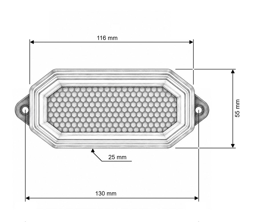 Комплект 2 бр. LED габарити с аварийна сигнализация и динамичен старт, 12V/24V, Жълти, 116 x 55 x 25 мм