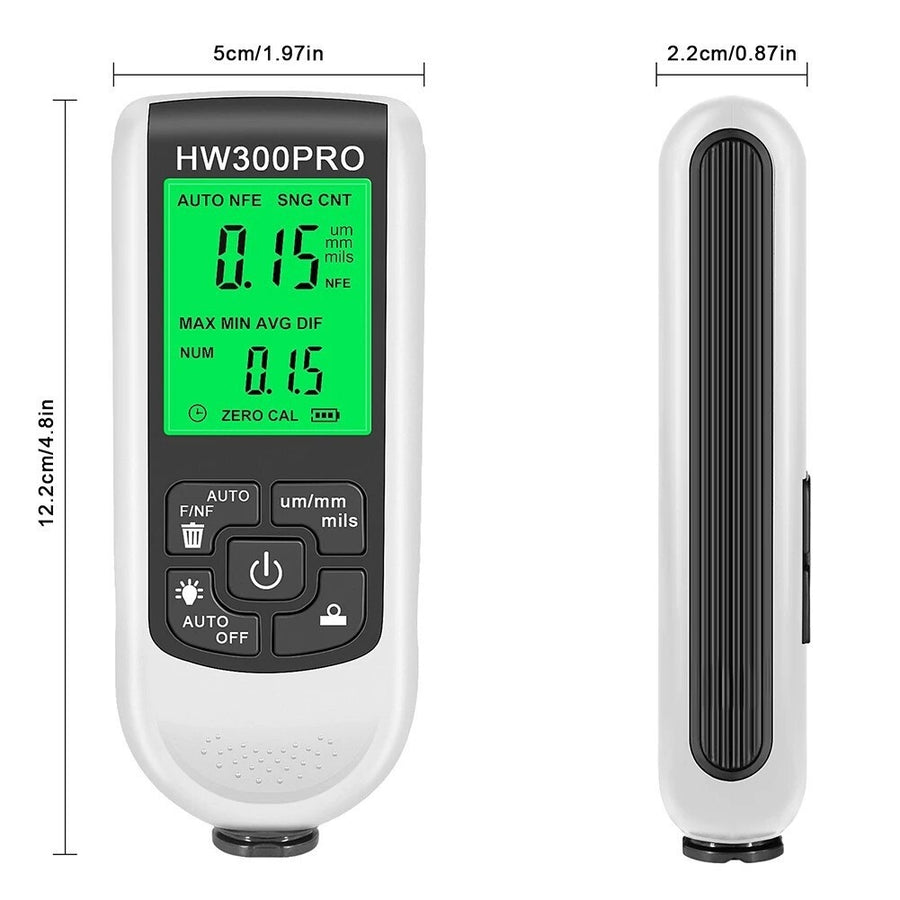 Дигитален дебеломер за боя и покрития HW300PRO с LCD дисплей, 0–1,8 мм