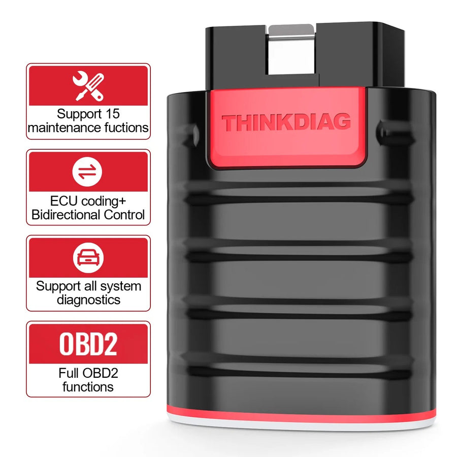 Автодиагностика ThinkCar ThinkDiag с Bluetooth, OBD2, 36 см удължителен кабел и 1 година безплатен лиценз
