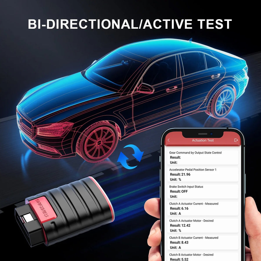 Автодиагностика ThinkCar ThinkDiag с Bluetooth, OBD2, 36 см удължителен кабел и 1 година безплатен лиценз
