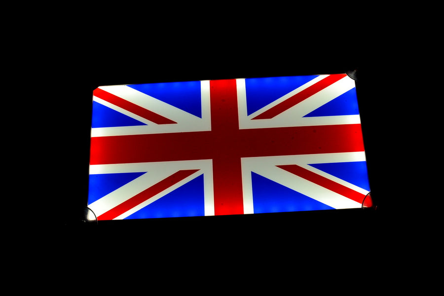 3D табела, флаг England, бяло/червено, 12V