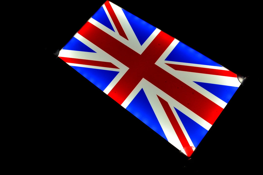 3D табела, флаг England, бяло/червено, 12V