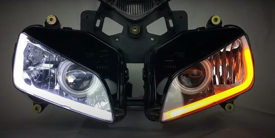 LED DRL ленти за дневни светлини с бягащ мигач