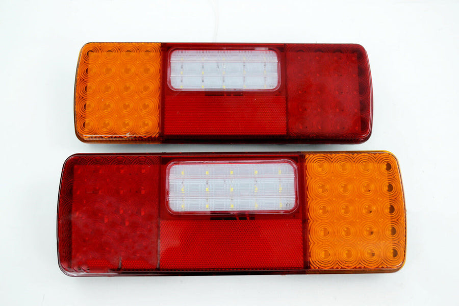 JV08712R Десен LED стоп за камион и ремарке 12V – 4 секции, бяло за задна скорост, HN110-1
