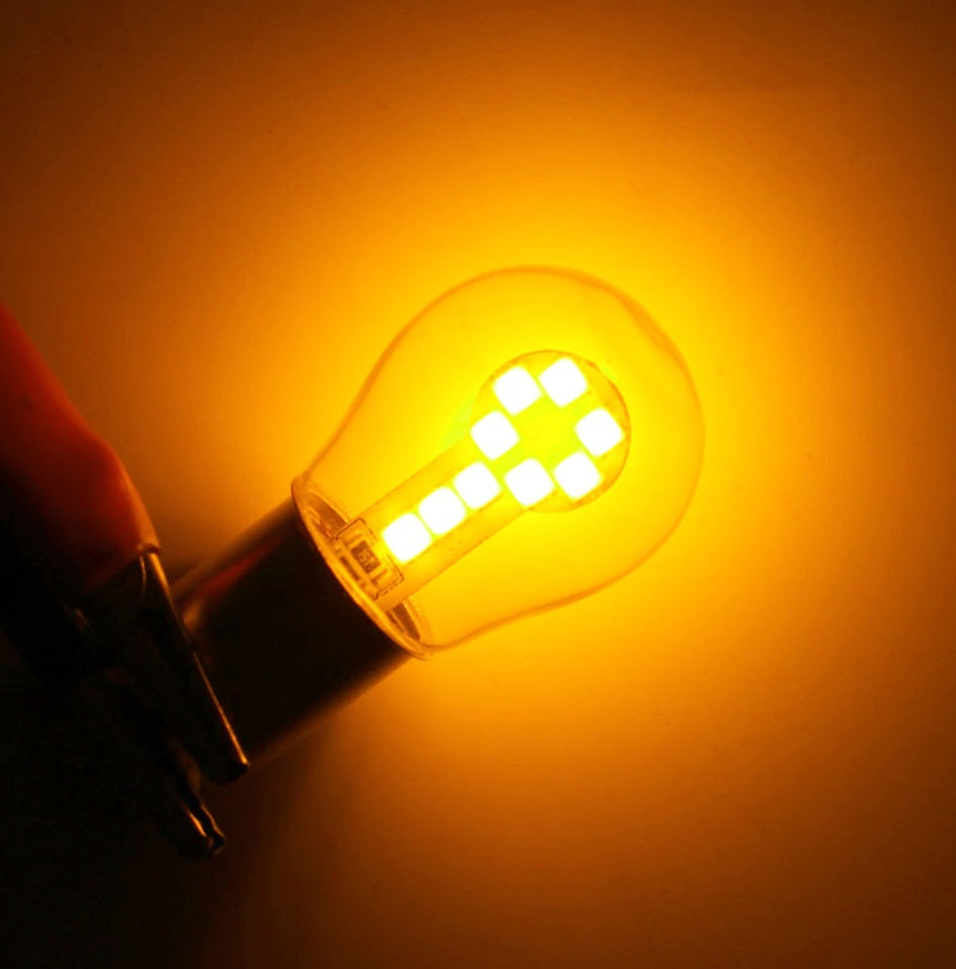 LED Лед Крушки, 18 SMD, BA15S 1156 (P21W), BAU15S 1156 (PY21W), 12V - 24V, Бяла, Оранжева, Червена, Синя Светлина