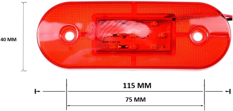 12V ЛЕД LED Червен дииоден маркер габарит токос със 9 светодиода за ремарке бус ван каравана платформа и др.