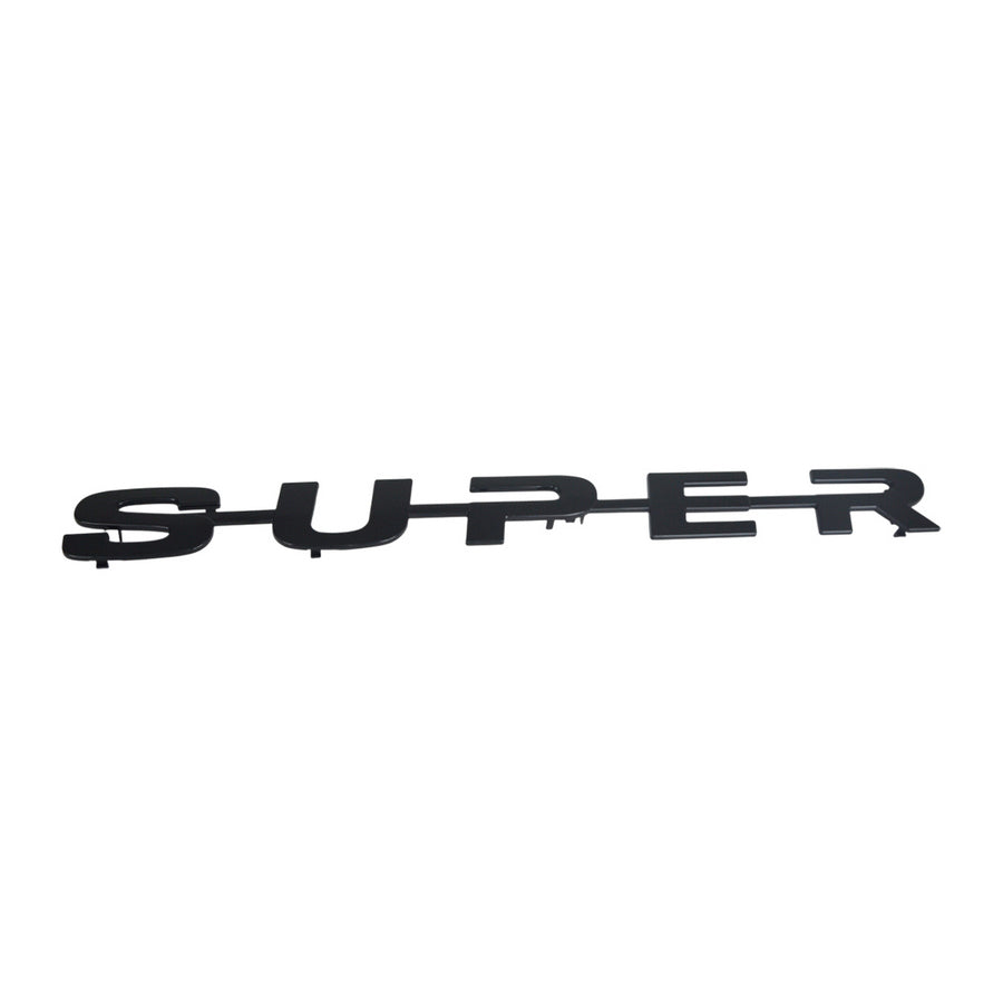 Надпис SUPER за предна решетка, 57 см - Черен матов