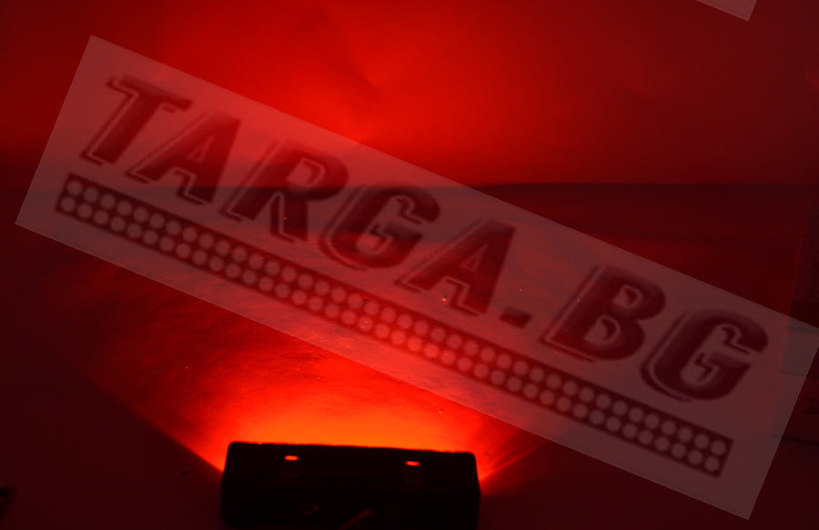 LED червена warning мигаща лампа (стоп), прозрачно стъкло, 3 функции
