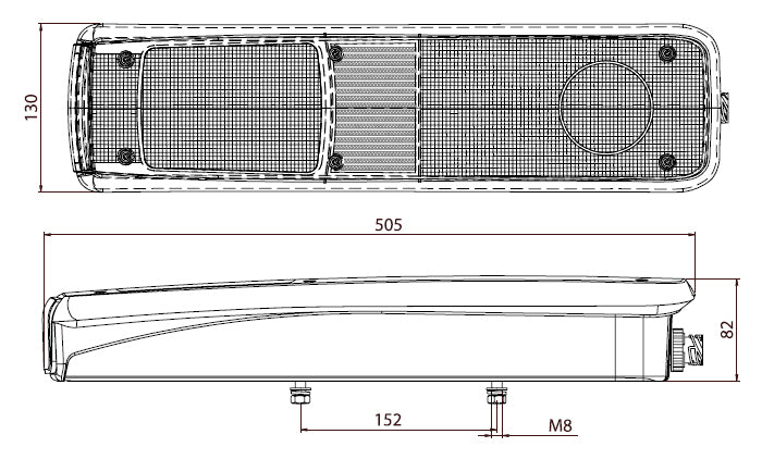 Стоп за Renault Premium, Volvo, Daf, с AMP букса, ляв - 1 бр