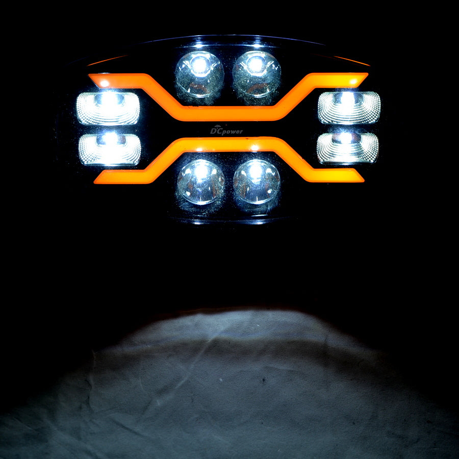 Овал Комбо LED Халоген + дневна бяла/ жълта NEON светлина, 16 диода, 12/24V
