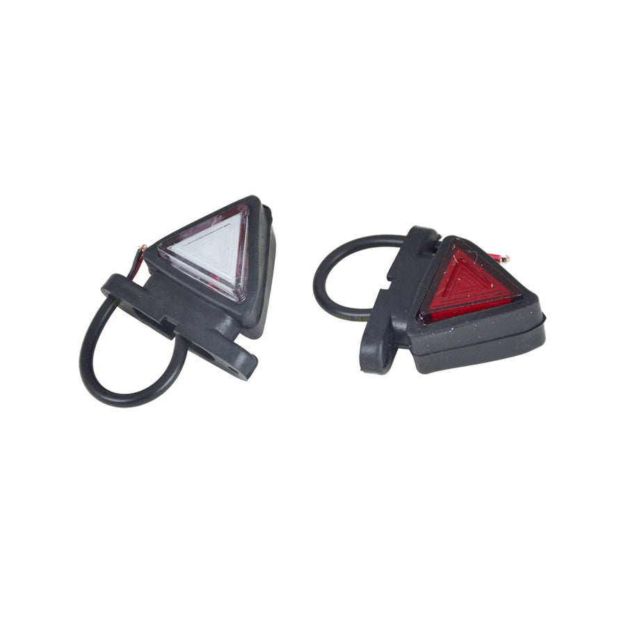 Mini триъгълно LED рогче, червено/бяло - 12/24V