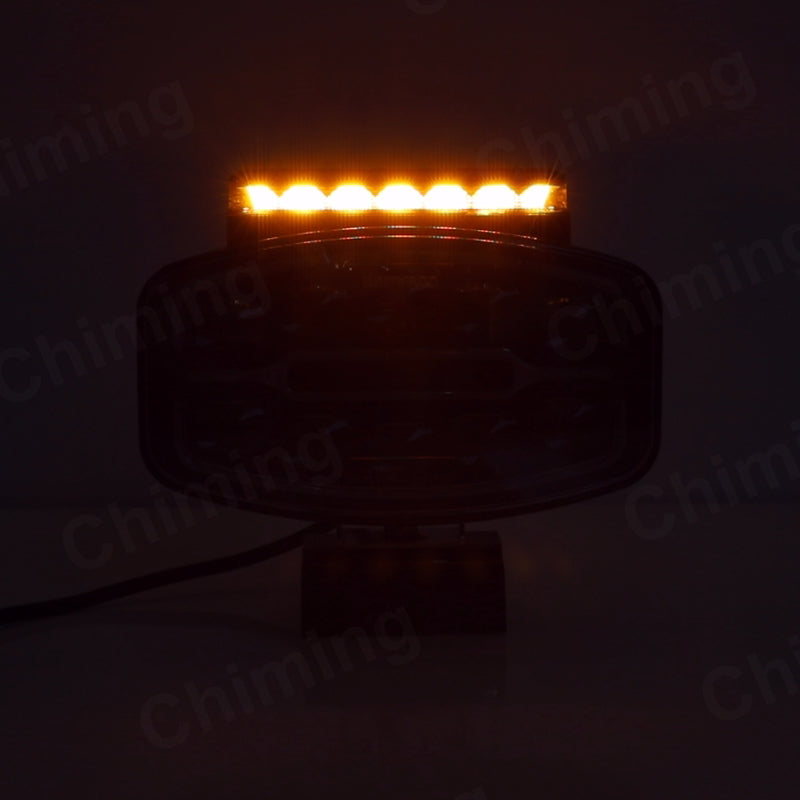 LED халоген тип Hella, с 12 диода, с бяла и жълта DRL + блиц светлина, 77W