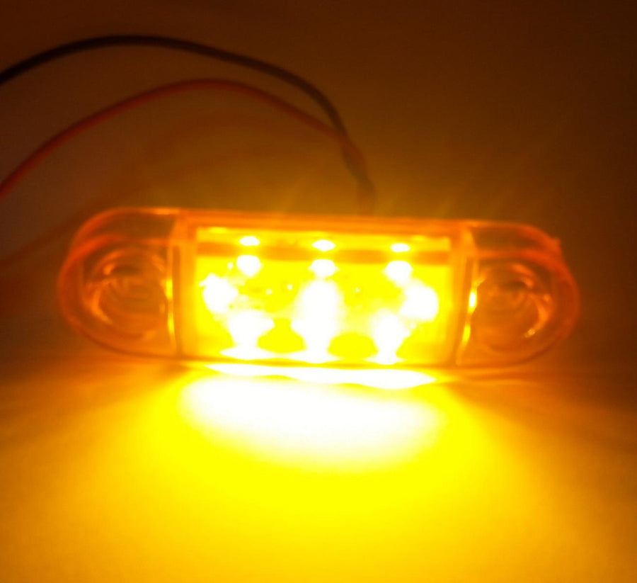 Светодиоден Габарит жълта / оранжеа светлина 9 LED за бус ван ремарке каравана платформа 12V