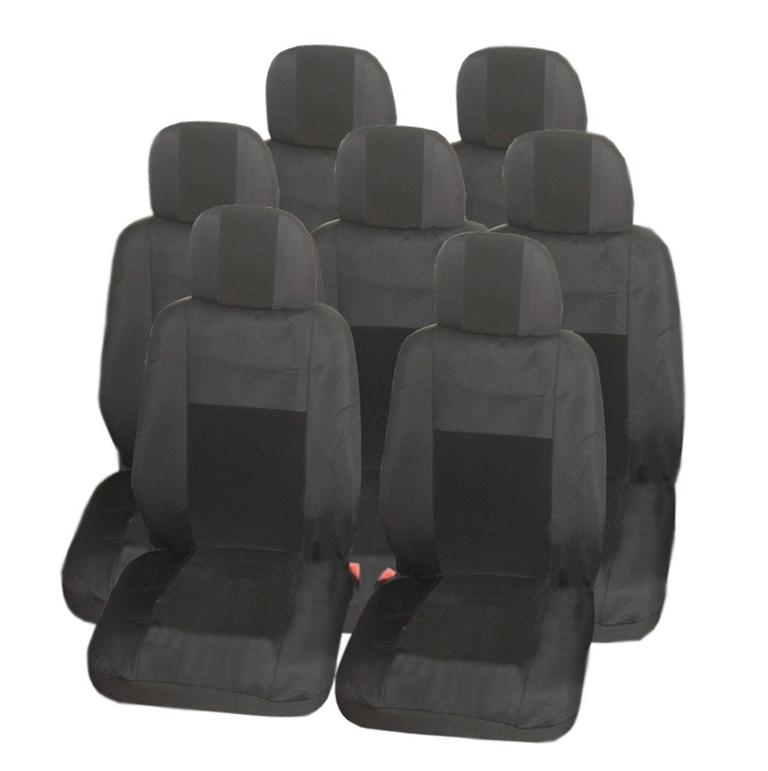 Калъфи тапицерия за VW Touran, Sharan, Ford Galaxy, Citroen C8, Peugeot 307SW, Citroen C4 Grand Picasso, Peugeot 806, 807, Lancia Phedra - Черни