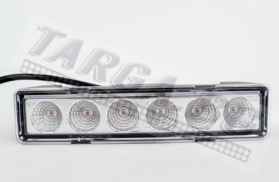 LED червена warning мигаща лампа (стоп), прозрачно стъкло, 3 функции
