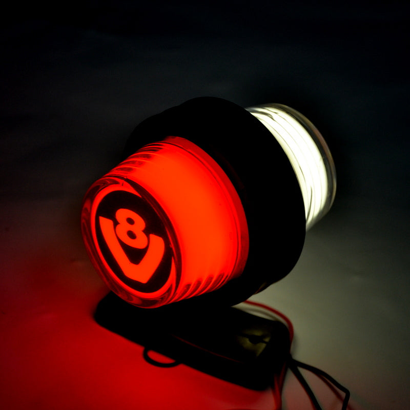 LED габарит, късо рогче NEON, червено/бяло - с лого