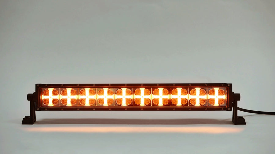54 См Led Bar Лед Диоден Бар Прожектор Бяла и Оранжева, Жълта Светлина, Блиц, Флаш, CROSS DRL 120W 12V 24V