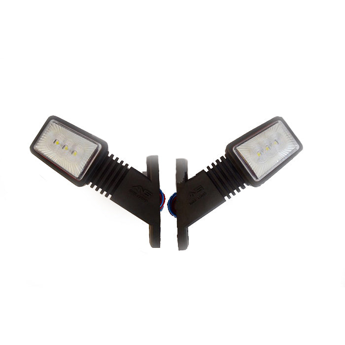 LED рогче косо, трапецовидна глава - Бяло/Червено