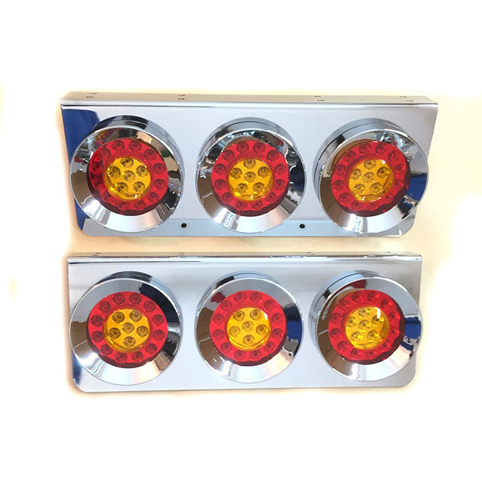 LED диоден стоп хром с 3 кръгли хамбургера