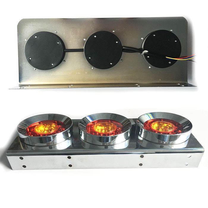 LED диоден стоп хром с 3 кръгли хамбургера