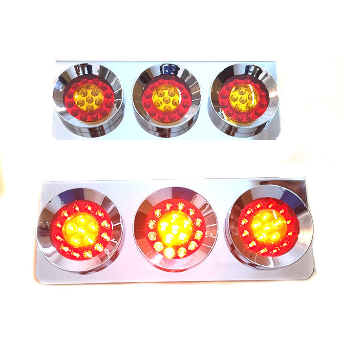 LED диоден стоп хром с 3 кръгли хамбургера