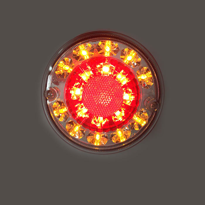 Кръгъл LED стоп 24V, тип Хамбургер с кристално стъклo