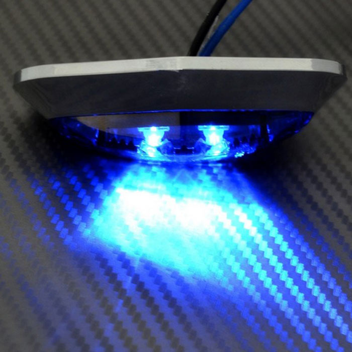 Диоден габарит хекса хром син, с 2 LED - 24V